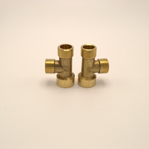 Adaptador de accesorios de tubería electrochapada de latón tipo T de 3 vías, conector acoplador, rosca interna <span class=keywords><strong>para</strong></span> aplicaciones de <span class=keywords><strong>agua</strong></span>, combustible y gas - Product Image 3