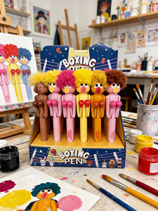 Bolígrafo de acción de boxeo Crazy Hair, divertido bolígrafo de punzonado, venta al por mayor, regalo adorable para niños y amantes de la papelería - Product Image 3