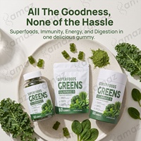 Gummies Superfood Verts Marque Blanche Formule Personnalisée avec Extraits de Légumes Verts Vitamines Minéraux Fabrication Nutritionnelle OEM