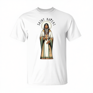 Camiseta católica de Santa Kateri Tekakwitha, diseño promocional de camiseta Lily of the Mohawks Faith - Product Image 3