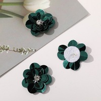 PH143 coudre sur 3.2cm Rose Sequin Patch Design mode à la main paillettes patchs strass fleur Applique pour vêtements