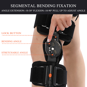 Orthèse de genou orthopédique médicale à double charnière Support de fitness flexible Orthèse articulée de protection en néoprène Genouillères taille unique