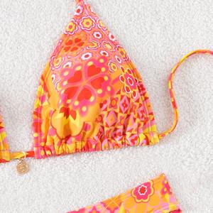 Venta al por mayor Ins Nuevo 2025 Diseño Floral Impreso Sexy 2 Piezas Conjunto Traje de baño Micro Bikini - Product Image 3