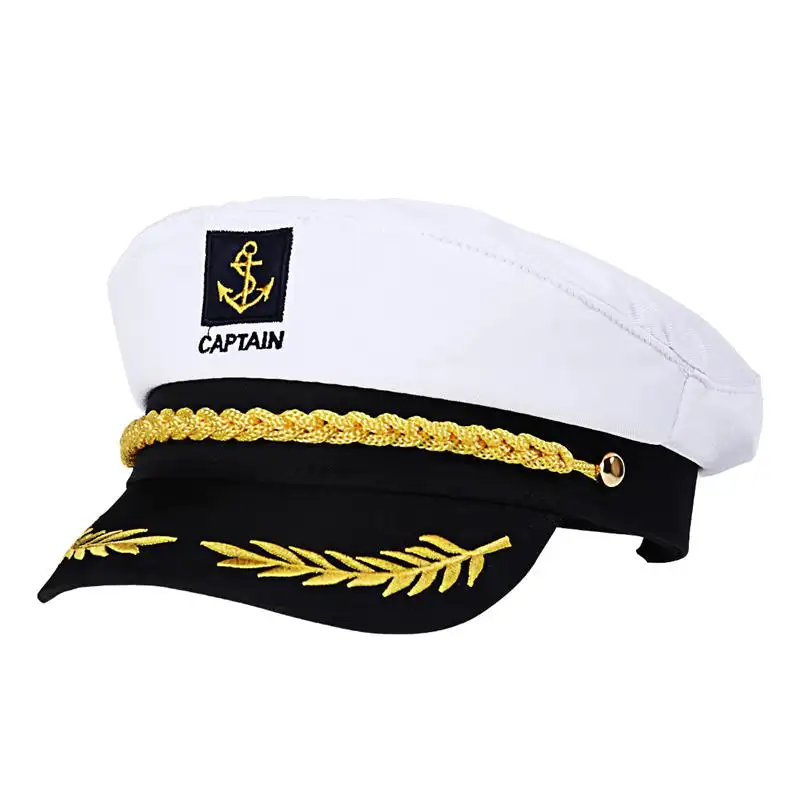 Cappello da capitano ricamato da marinaio per nave da marinaio per adulti