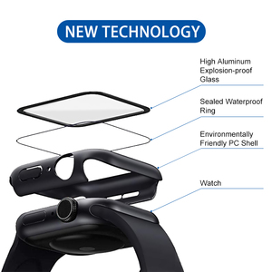 Boîtier de protection pour <span class=keywords><strong>apple</strong></span> <span class=keywords><strong>watch</strong></span> intelligent i <span class=keywords><strong>watch</strong></span>, couvercles en plastique noir, étanche, personnalisé, verre d'écran, <span class=keywords><strong>40mm</strong></span>, série 6 <span class=keywords><strong>5</strong></span> 44mm, luxe - Product Image 4