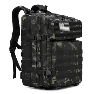 Factory Customized Unisex Molle Bag Large 3 Day Assault Pack Waterproof Polyester Lining 3-Day Tactical Zipper Strap Activities