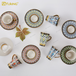 Thổ Nhĩ Kỳ <span class=keywords><strong>Stylish</strong></span> thiết kế mới sang trọng Espresso gốm cốc cà phê và chiếc đĩa đặt - Product Image 3