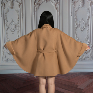 Jxwatcher Soft <strong>Lady</strong> Custom Wool Shawl Cape <strong>Poncho</strong> with Real Mink Fur Collar Winter Handmade Wholesale Wool <strong>Poncho</strong> Women - Product Image 6