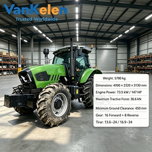 Tracteur agricole diesel 120 CV 4x4, cabine fermée, quatre roues motrices pour travaux agricoles - Product Image 1