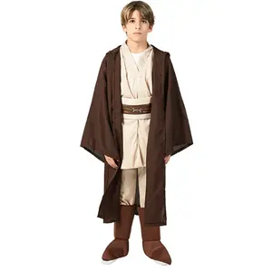 Star Rey Guerra Cosplay Crianças Jedi Obi Wan Kenobi Traje Preto Soldados Tempestade Troopers Halloween