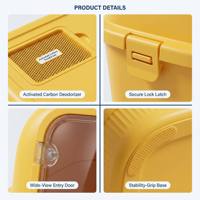 Litière pour chat XL profonde et fermée, anti-éclaboussures, anti-odeur, désodorisante, prix usine de gros, toilettes pour chat en vrac, OEM personnalisé, couleur au choix