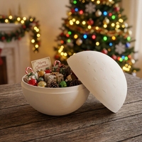 Boîte cadeau de Noël ronde en pulpe moulée biodégradable avec logo personnalisé, boîte mystère, emballage écologique, vente en gros