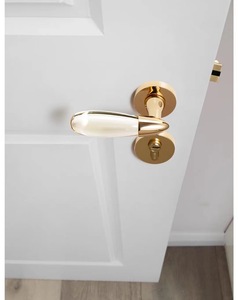 Serrure de porte d'hôtel et d'appartement, mécanismes de contrôle symétriques pour entrée d'appartement et chambre d'hôtel, ensembles de poignées à levier, barres de traction, matrice - Product Image 3