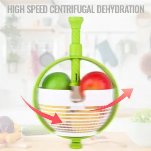 2023 Drying Collapsible Salad Spinner With Long Handle Gloway Fruit & Vegetable Wash Dryer Drainer Drain Basket Spin Colander