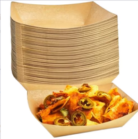 Boîte à emporter en papier kraft de qualité alimentaire, conteneur pour frites et nuggets de poulet, vente en gros directe d'usine, logo personnalisé