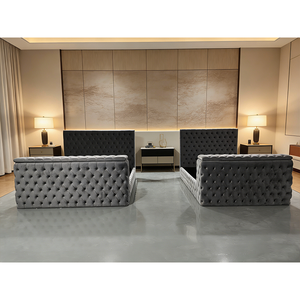 Meubles de lit TV de luxe personnalisés PZCN HOME pour chambre <span class=keywords><strong>à</strong></span> coucher villa avec base en bois <span class=keywords><strong>à</strong></span> <span class=keywords><strong>lattes</strong></span> et cheminée - Product Image 2