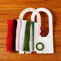 Panier à fleurs portable fait main avec tige torsadée, sac DIY pour bouquet, cadeau de vacances, vente en gros