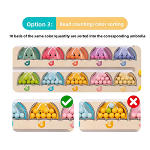 Jouet Mathématique Montessori <span class=keywords><strong>en</strong></span> Bois 3-<span class=keywords><strong>en</strong></span>-1 : Comptage des Perles, Labyrinthe Numérique et Horloge pour l'Éveil Cognitif des Tout-Petits et Enfants - Product Image 4