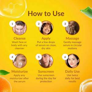 Suero Facial y Corporal Antienvejecimiento con Vitamina C, Vitamina <span class=keywords><strong>E</strong></span>, Aloe Vera, Té Verde y B5, Exfoliante Líquido Blanqueador, Antiarrugas - Product Image 6