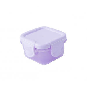 Mini Airtight Food Storage Containers square plastic jam jar with lid multicolor 150ml Leakproof Baby Food Containers