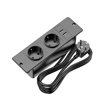 Panneau de prise de courant encastré intégré aux meubles avec ports USB pour bureau, îlot de cuisine, armoire et chambre d'hôtel