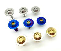 Sekrup Metrik Paduan Titanium TC4 Gr5 M3-M24*10/15/20/25/30/35mm Kepala Bulat Tipis Sekrup Heksagonal untuk Rumah Cakram Rem