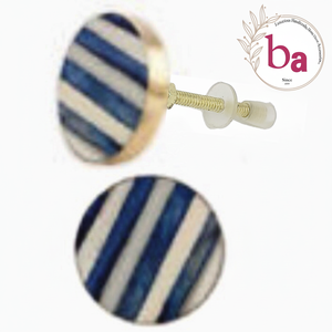 Handmade Modern Ceramic Pull Handle Blue <b>White</b> Striped Resin Metal Drawer <b>Door</b> Cabinet <b>Knobs</b> Resin Metal Wardrobe <b>Knobs</b> for - Product Image 1