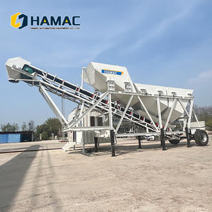 Mini centrale à béton mobile portable pour mélange sec, ligne de production de béton prêt à l'emploi, moteur, capacité 25-50m/h, CE - Product Image 6