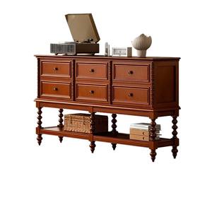 Aparador de Madera Maciza Estilo Retro Francés, Mueble de Almacenamiento para Sala de Estar, Mueble de Entrada con Cajones - Product Image 5