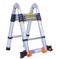 Échelle industrielle pliable télescopique multifonction en alliage d'aluminium robuste, capacité 330 lb, OEM