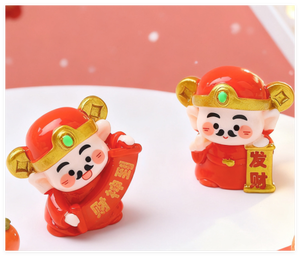 Statuette in Resina del Dio della Ricchezza per il Capodanno Cinese 2026, Decorazioni Zodiacali per Bracciali, Ciondoli e Portachiavi - Product Image 6