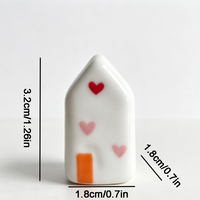 Miniatures de maisons en céramique peintes à la main, ornements décoratifs d'amour imprimés, décoration de table créative, style européen, petite maison, villa