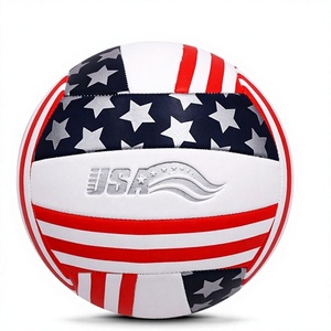 Ballon de volley-ball taille 5, service OEM, drapeau américain, étoiles, rayures, rouge, blanc, bleu, toucher doux, pour extérieur, intérieur, plage, match, qualité supérieure, emballage inclus - Product Image 1