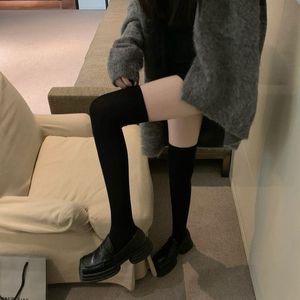 Calcetines hasta la rodilla para mujer, color sólido, fibra de poliéster, compresión transpirable, clase 1, talla juvenil W2457 - Product Image 1