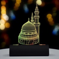 Lampe de tableau de bord LED 3D Illusion Mosquée de bonne qualité avec design lumineux à couleurs changeantes pour l'intérieur du véhicule, disponible à la vente