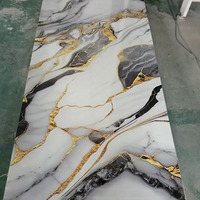 Nouveau panneau mural en PVC 3D effet marbre UV 3 mm, panneau décoratif de plafond en bois de luxe pour hôtel, facile à installer, imperméable