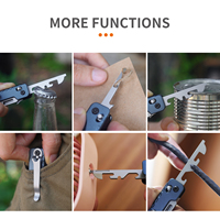 Navaja Plegable Multifuncional de Acero Inoxidable, Herramienta de Bolsillo con Tijeras, Abrebotellas y Destornillador para Camping, Senderismo y Uso Diario