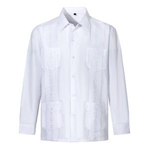 Camisas Guayaberas Personalizadas de Alta Calidad con Estampado, Camisas de Negocios de Algodón Puro para <span class=keywords><strong>Hombre</strong></span> - Product Image 3