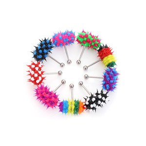 Anneau de <span class=keywords><strong>langue</strong></span> vibrant en caoutchouc Jachon Hip Hop 1,6*18*5mm Barre en acier inoxydable Piercing de <span class=keywords><strong>langue</strong></span> Punk Bijoux de corps unisexe - Product Image 1