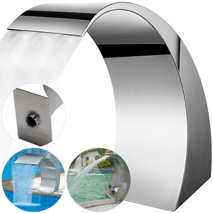 Fontaine de jardin extérieure en forme de lune en acier inoxydable 304, <span class=keywords><strong>cascade</strong></span> de <span class=keywords><strong>piscine</strong></span> Spa Jet <span class=keywords><strong>piscine</strong></span> <span class=keywords><strong>cascade</strong></span> étang <span class=keywords><strong>lame</strong></span> d'eau - Product Image 3