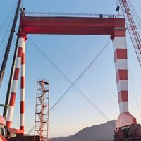 Nouvelle grue portique électrique contrôlée par PLC Wan Long 50T pour le levage de blocs de coque de navire, portée de 46 m, hauteur de levage maximale de 31 m, Travel Lift