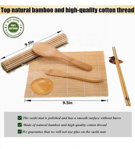 Kit de fabrication de sushi en bambou écologique 23 en 1 pour la cuisine à domicile et les débutants. - Product Image 3