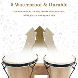<span class=keywords><strong>Bongo</strong></span> de <span class=keywords><strong>6</strong></span> Pulgadas x <span class=keywords><strong>7</strong></span> Pulgadas, Juego de Tambores de Mano para Niños y Adultos, Parche de Cuero, Instrumentos de Percusión Afinables - Product Image 4