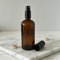Flacon compte-gouttes rond en verre brun transparent de 150 ml avec bouchon en plastique pour sérum de soin de la peau et huiles essentielles, étiquettes personnalisables