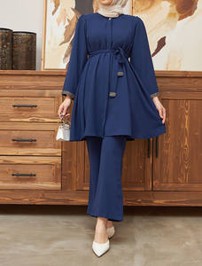 Vêtements pour femmes musulmanes pour le commerce extérieur, Europe et États-Unis, <span class=keywords><strong>veste</strong></span> ample à repasser, pantalon évasé, costume - Product Image 4