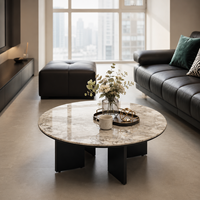Table basse moderne de haute qualité, écologique, en marbre et bois, durable, finition personnalisée, garantie d'un an, meubles de salon