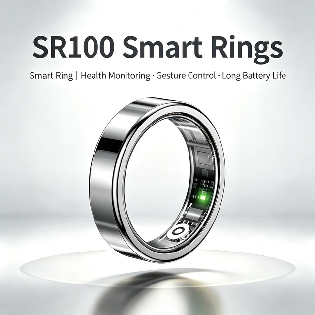 Customized Thin Waterproof Sleep Blood Pressure Health Fitness Tracker Monitor Smart Ring for Men Women with Wireless Charging
