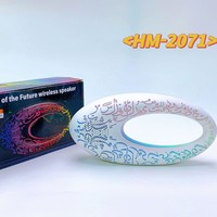 HM-2071 Mini Enceinte Intelligente Portable Bluetooth avec Éclairage LED RGB, Subwoofer Sans Fil pour Extérieur, Lumière Scintillante et Batterie