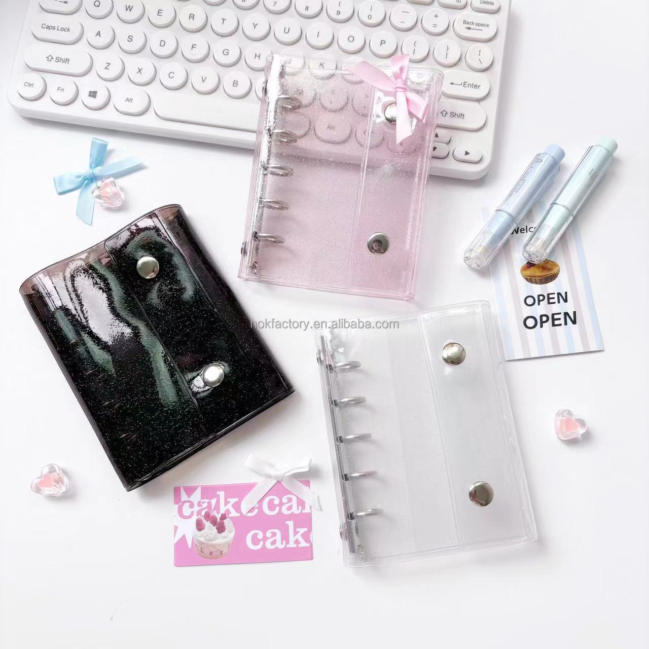 M5 White-collar Style Transparent Metal Binder Journal Photo Card Sticker  Collection Book Camera Card Holder| Alibaba.com