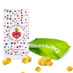 Bolsas de papel Kraft personalizadas de grado alimenticio, a prueba de grasa, para palomitas de maíz, marrón o blanco